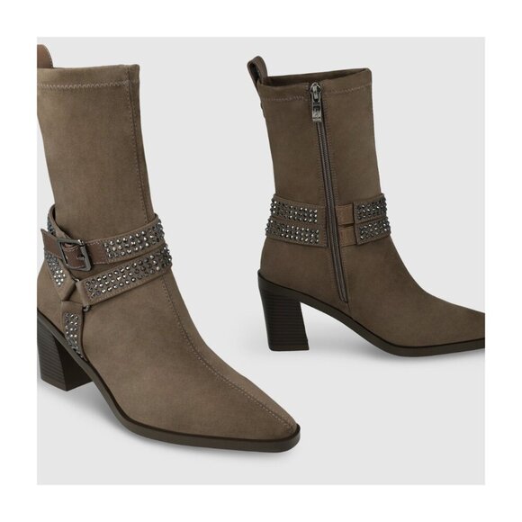 NEW LODI Love Women´s heeled ankle boots in suede with straps - Picture 3 of 5
